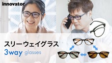 １本が3ウェイグラスに変身！老眼鏡・サングラス・メガネがたった１本で！