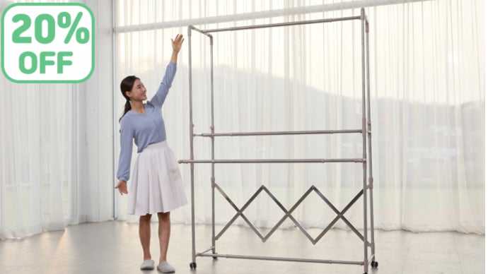 カサマル４段ジャンボハンガーラック 自分だけの素敵なドレスルームに！取り付け簡単！カサマル4段ジャンボ