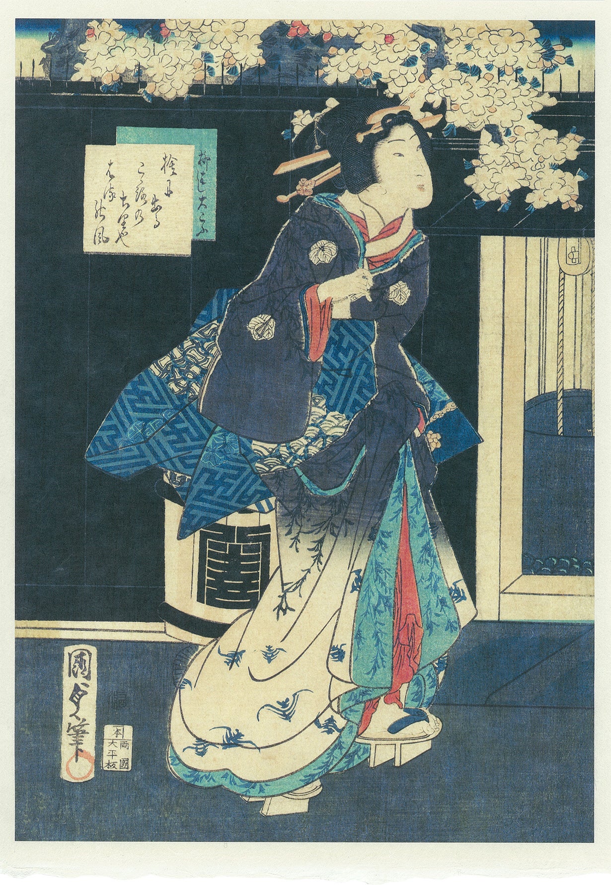 木版画 江戸時代 浮世絵師 歌川豊国 大判 木版浮世絵 武者絵 美人絵 日本画 歌川豊国（1769-1825）の浮世絵「歌舞伎役者の肖像」木版画 日本