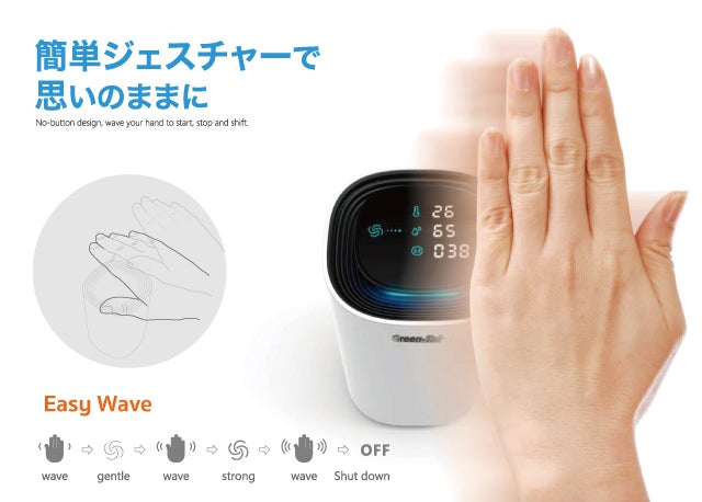 空気の状態も一目瞭然！ボタン操作不要のイオン式空気清浄機 Green-Tak