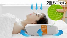 圧力分散を利用して快適な眠りに！各國特許取得！2重エアセルベータゲル構造の安眠枕