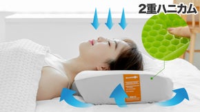 圧力分散を利用して快適な眠りに！各國特許取得！2重エアセルベータゲル構造の安眠枕