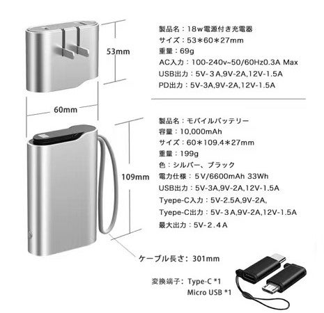 Y*a様 モバイルバッテリー複数 HanaRo モバイルバッテリー iPhone 軽量 5000mAh 小型 急速充電 PSE