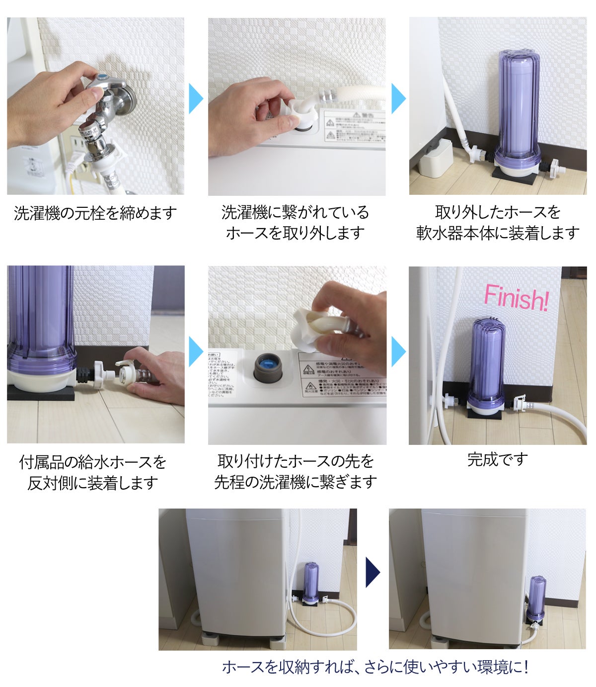 Makuake｜【洗浄効果UP】繋ぐだけで快適洗濯環境！海外の硬水も日本の