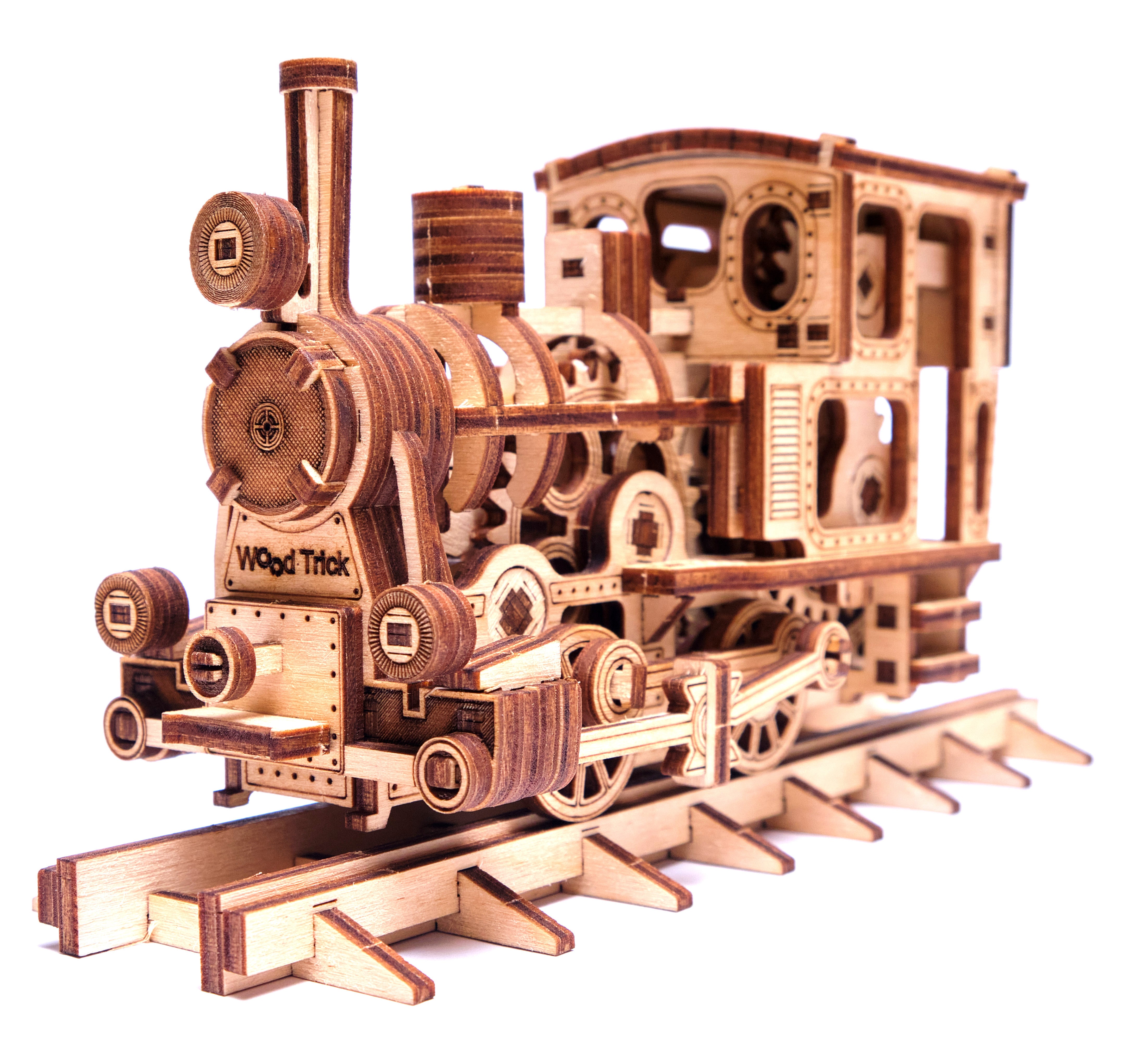 3Dウッドパズル新作】 動きが楽しいガタンゴトン汽車 Wood Trick