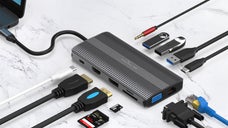 解像度最大4Kをサポート。12in1多機能ドッキングステーション【HP1201】