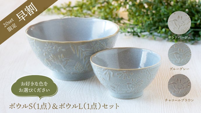 新品ボタニカル丼ハミングバードボウルL サンドベージュ サラダボウル