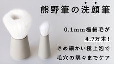 0.1mmが4.7万本！ブラシではなく筆で洗う。「熊野筆ROTUNDA洗顔筆」