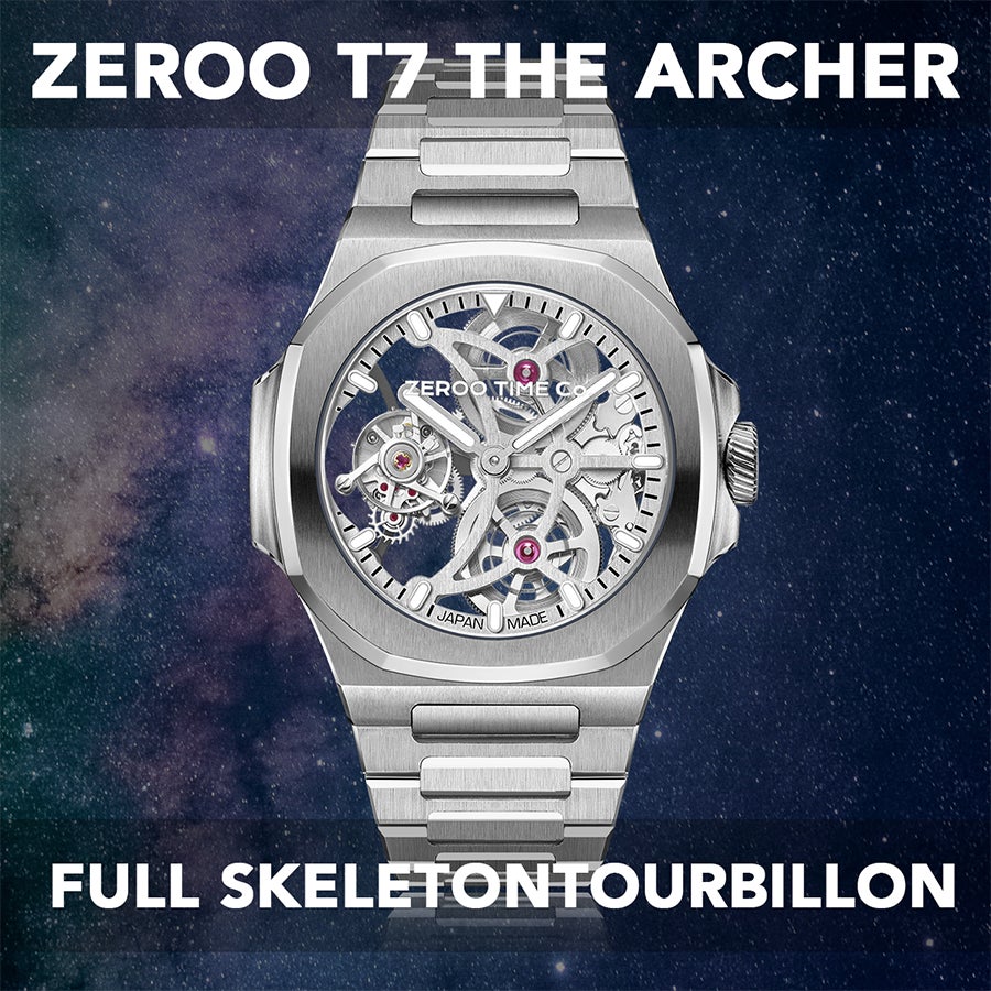 Makuake｜薄型トノーケース スケルトンメカニカル手巻腕時計ZEROO THE