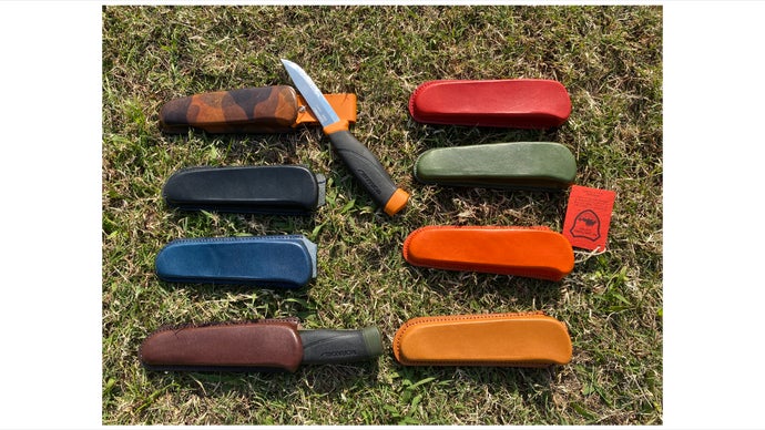 アウトドア好きな人へモーラナイフコンパニオン専用　栃木レザー使用ナイフジャケット