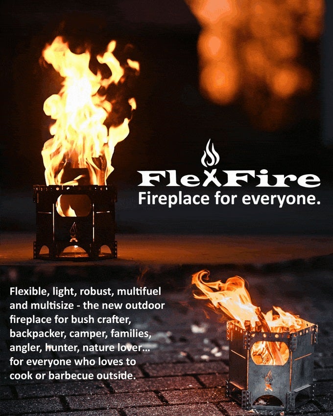 Makuake｜【ドイツ製】極薄コンパクト携帯型 焚火台 FlexFire