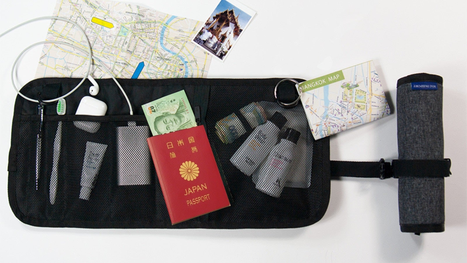 新しいポーチのカタチ” サイズが自由に変えられる「ロールポーチ