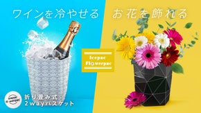 【お酒を冷たく・お花を美しく】フランス発 お洒落な折り畳み式2wayバスケット