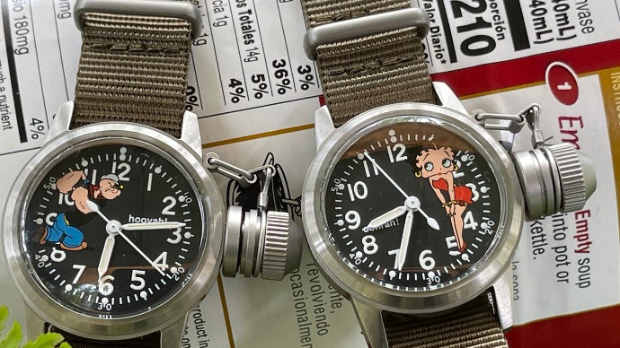 米軍ノーズアート時計にBetty Boop TMとPopeye TMがコラボ！｜マクアケ