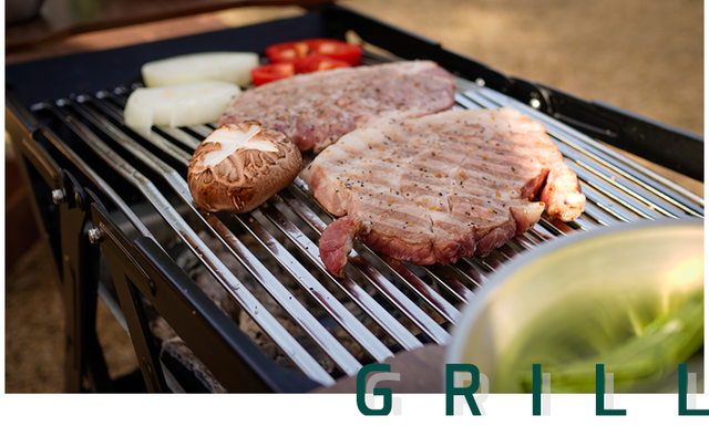 【新品】 BBQグリル &テーブル コンロ アウトドア キャンプ キャンプがさらに楽しく、好きになる 。BBQコンロになるアウトドア