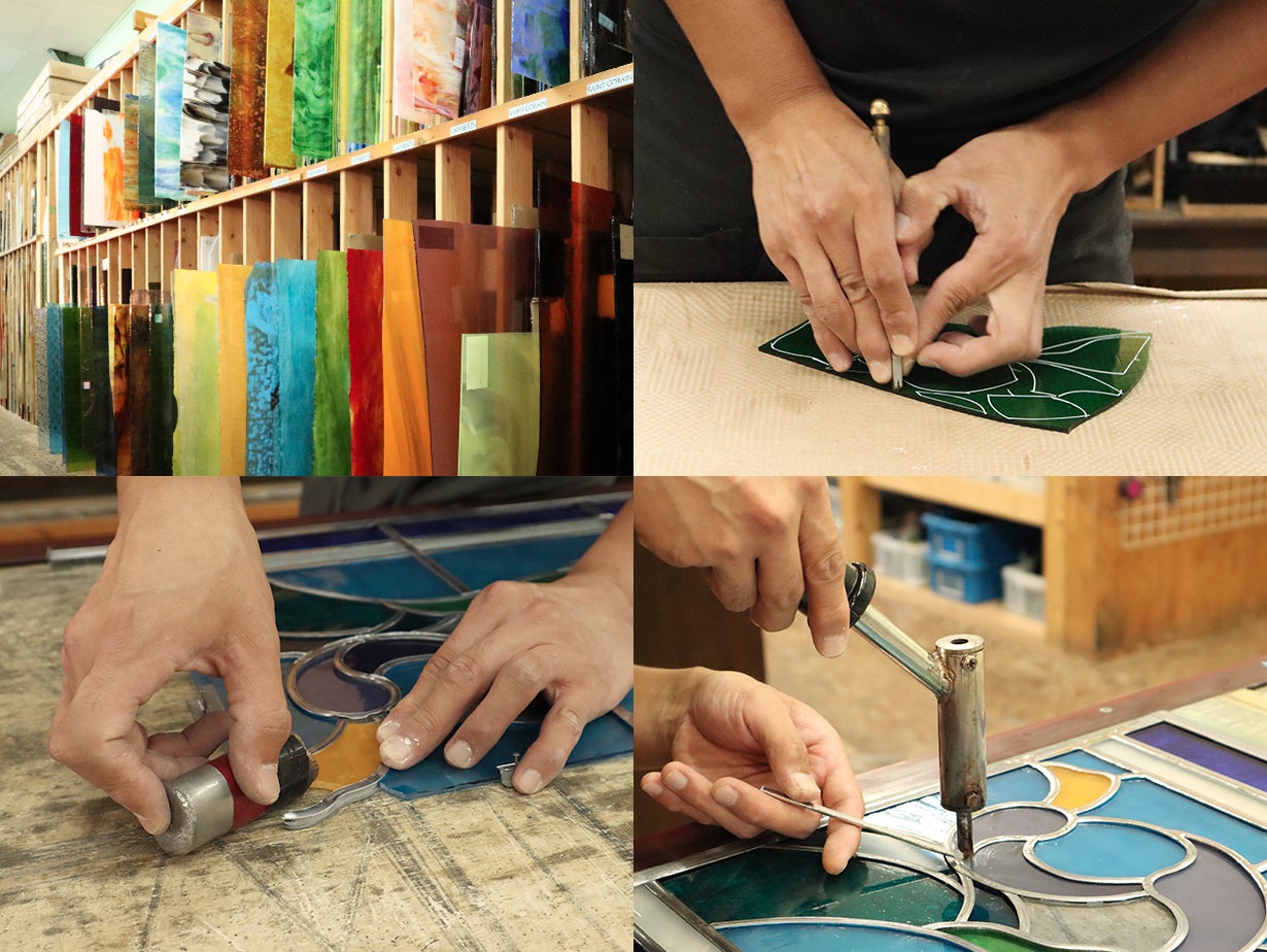 ステンドグラス◆ハンドメイト品 フルオーダー本ステンドグラス 「エスアイガラス」