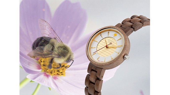 ミツバチが地球の未来を繋ぐ 木製腕時計グリーンタイムのBee Project