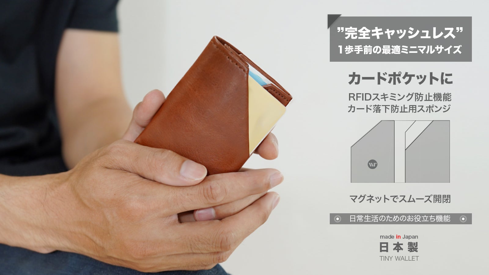 財布 サイズ・収納量・使用感』の最適を追求した本革ミニマル財布【タイニー