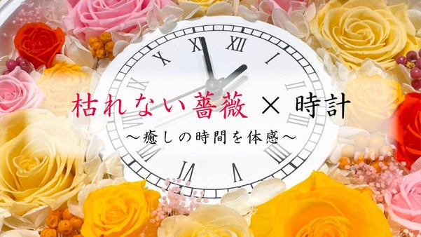 枯れない薔薇と共に癒しの時間を届けたい：プリザーブドローズの花時計