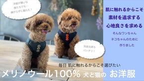 大切なペットのことを本気で考えた高級メリノウール100%のペットウエア