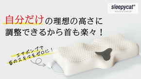 抜群の通気性と高さ調整機能で理想の睡眠環境に！肩首ラクラク枕sleepycat