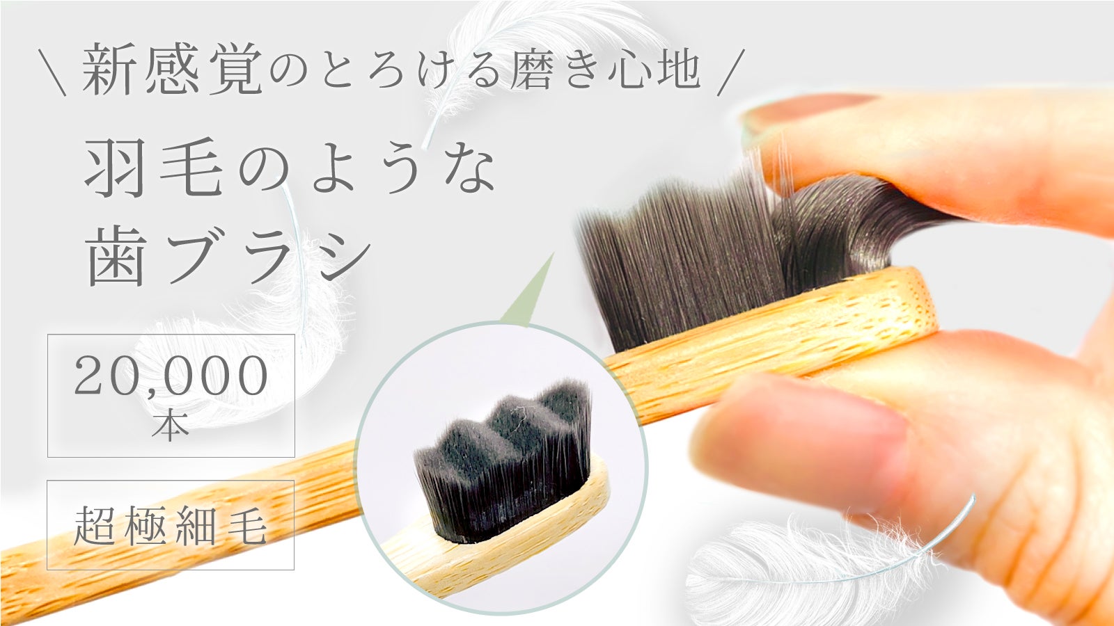 まるで羽毛!?2万本の超極細毛で360°磨けるとろける新感覚の天然竹
