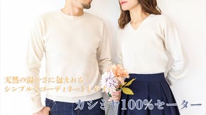 天然の温かさに包まれる。シンプルでコーディネートしやすいカシミヤセーター