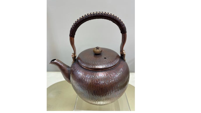 未使用品】武久 茶器 打ち出し銅 急須 茶筒 長澤製作所 （武骨な職人が 