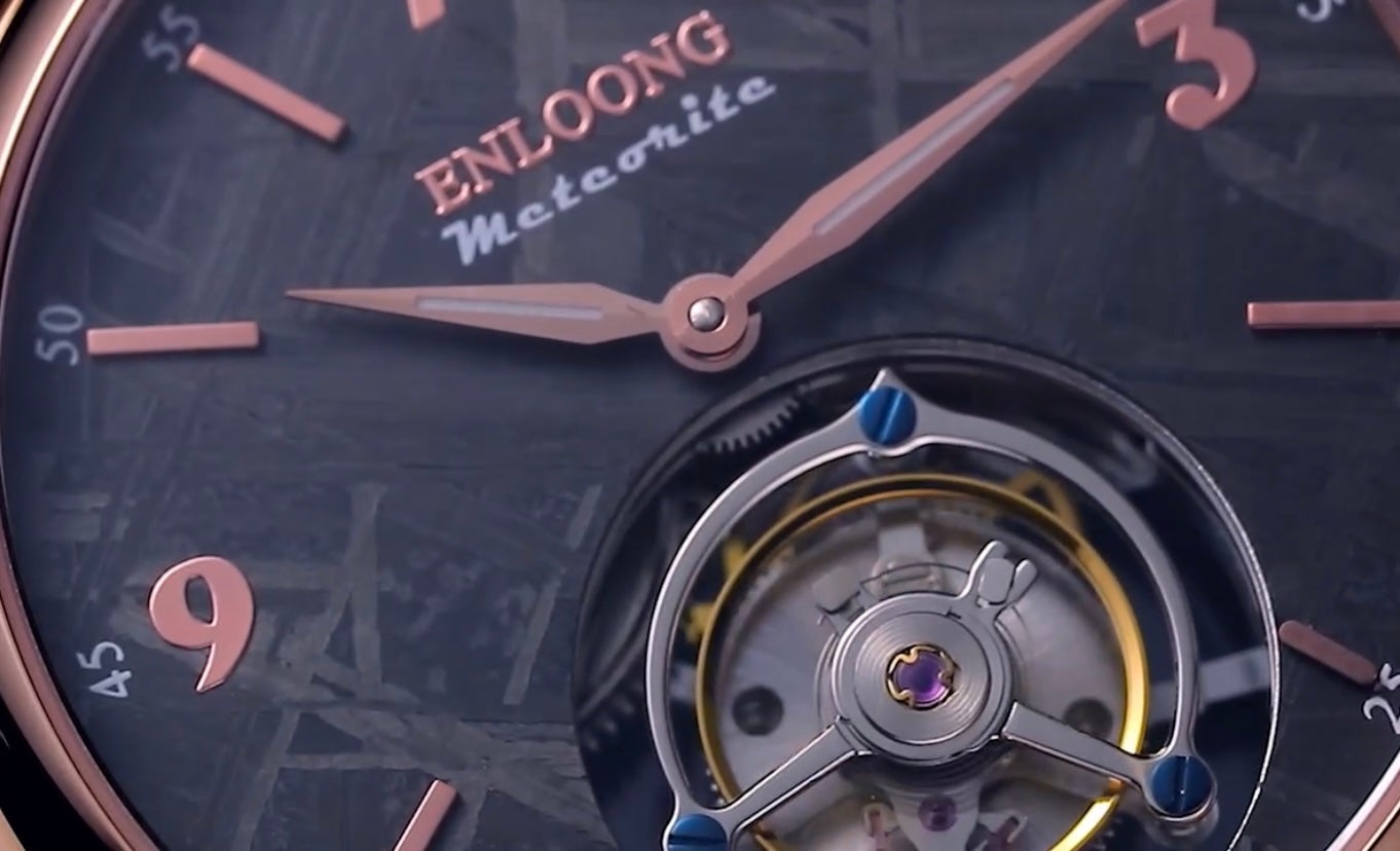 ENLOONG】日本製トゥールビヨン！天然メテオライト文字盤！宇宙の力を