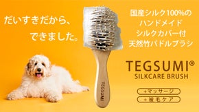 わんちゃんの肌にもひとと同じやさしさを。国産シルク100%の犬用シルクケアブラシ