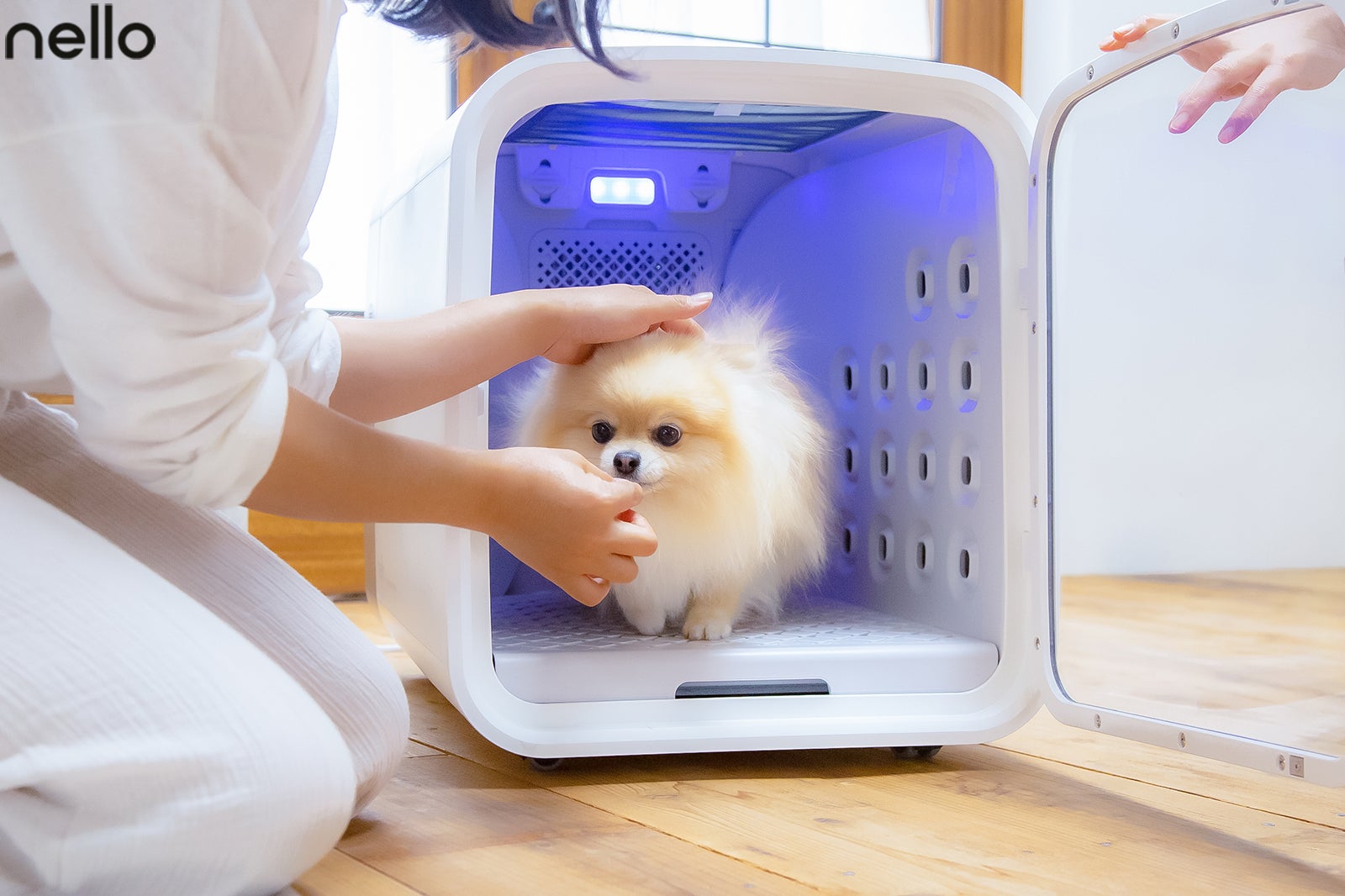 nelloペットドライヤー ホワイト 新モデル nelloペットドライルーム🄬新モデル発売に伴う、旧モデル製造
