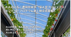 大人のいちご農園倶楽部（富士見プロジェクト）第１期会員募集！いちご栽培教えます！