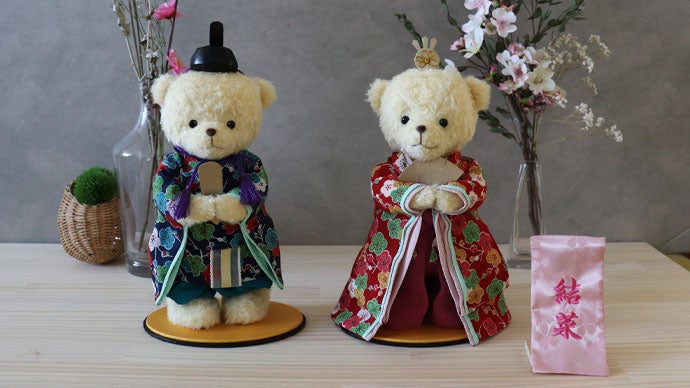 プティルウが作る、優しいお顔のおしゃれでかわいいお雛様「テディベア