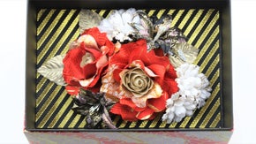 日本の造花職人作る　初春を祝う薔薇の装花「晴れや花」HAREYAKA