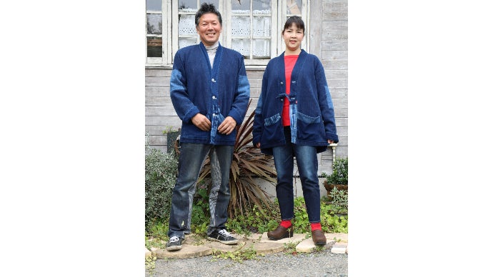 備後織物×刺し子風デニム ドテラジャケット｜マクアケ