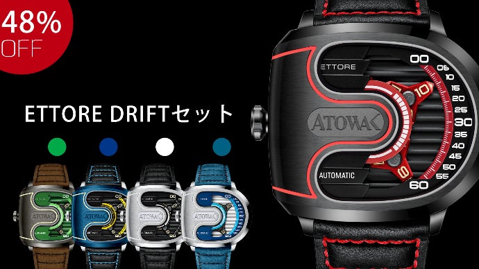 ATOWAK/エットーレドリフト4アームワンダリングアワー/自動巻き/スイス製 本格レーシングカーのデザインで魅せる。自動巻き腕時計 ATOWAK