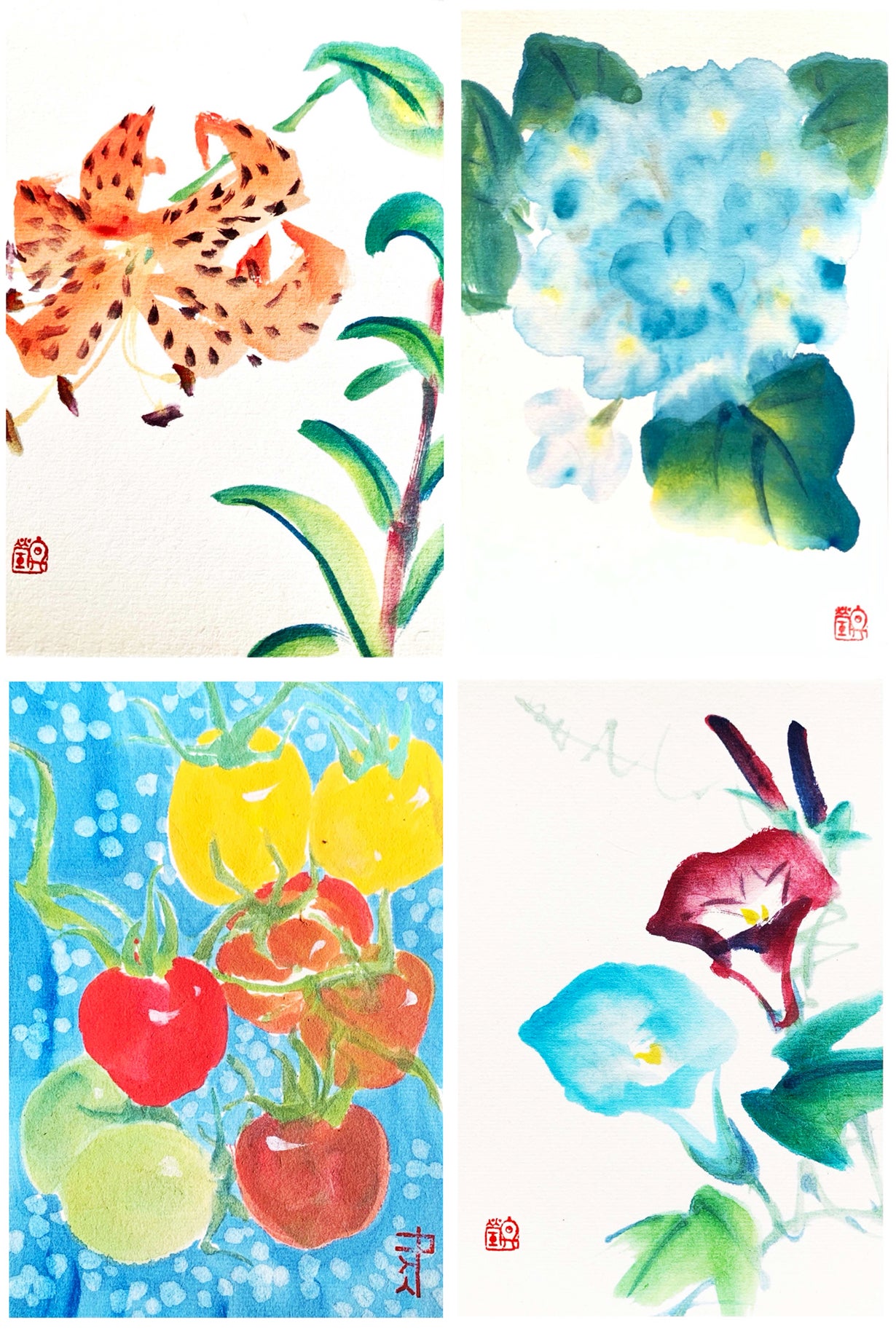 日展評議員　東韶光 落款印譜 共シール『ひとり』岩絵具彩色 20号 0829D 日展評議員 東韶光 落款印譜 共シール『ひとり』岩絵具彩色 20号