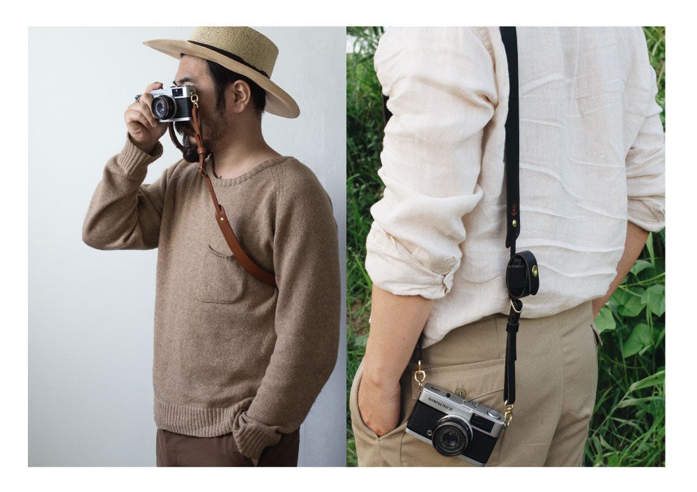 レンズキャップを無くさない！ホルダー付きで究極の着け心地の本革製