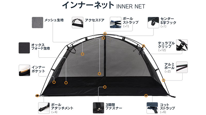 ナチュラルドロップ　高床移動式タイニーテント　コット　グリーン　セット ナチュラルドロップ 高床移動式タイニーテント コット グリーン