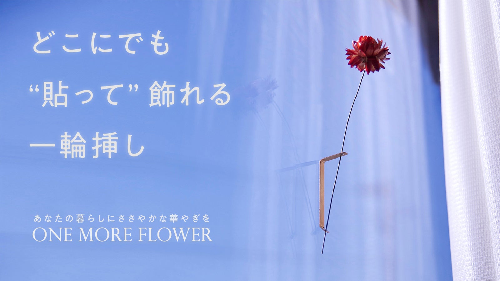 壁や窓、家具に貼るドライフラワースタンド　ささやかな華やぎを一輪挿しで