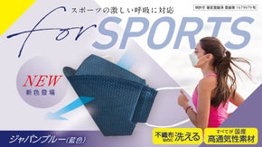 激しく呼吸をしても口元に吸い付かないスポーツマスク（第２段）