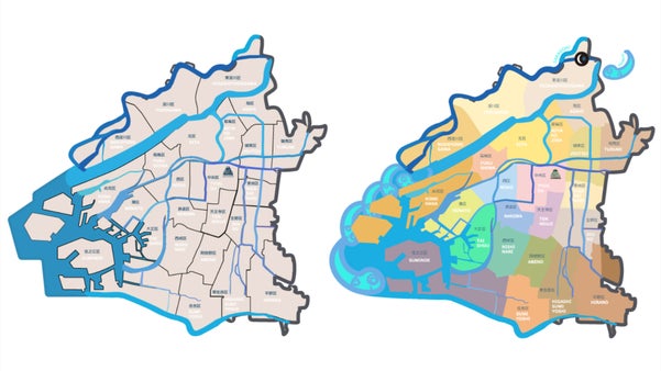 ちょっとFUNNYな地図アート下敷き☆Map Art@Osaka city