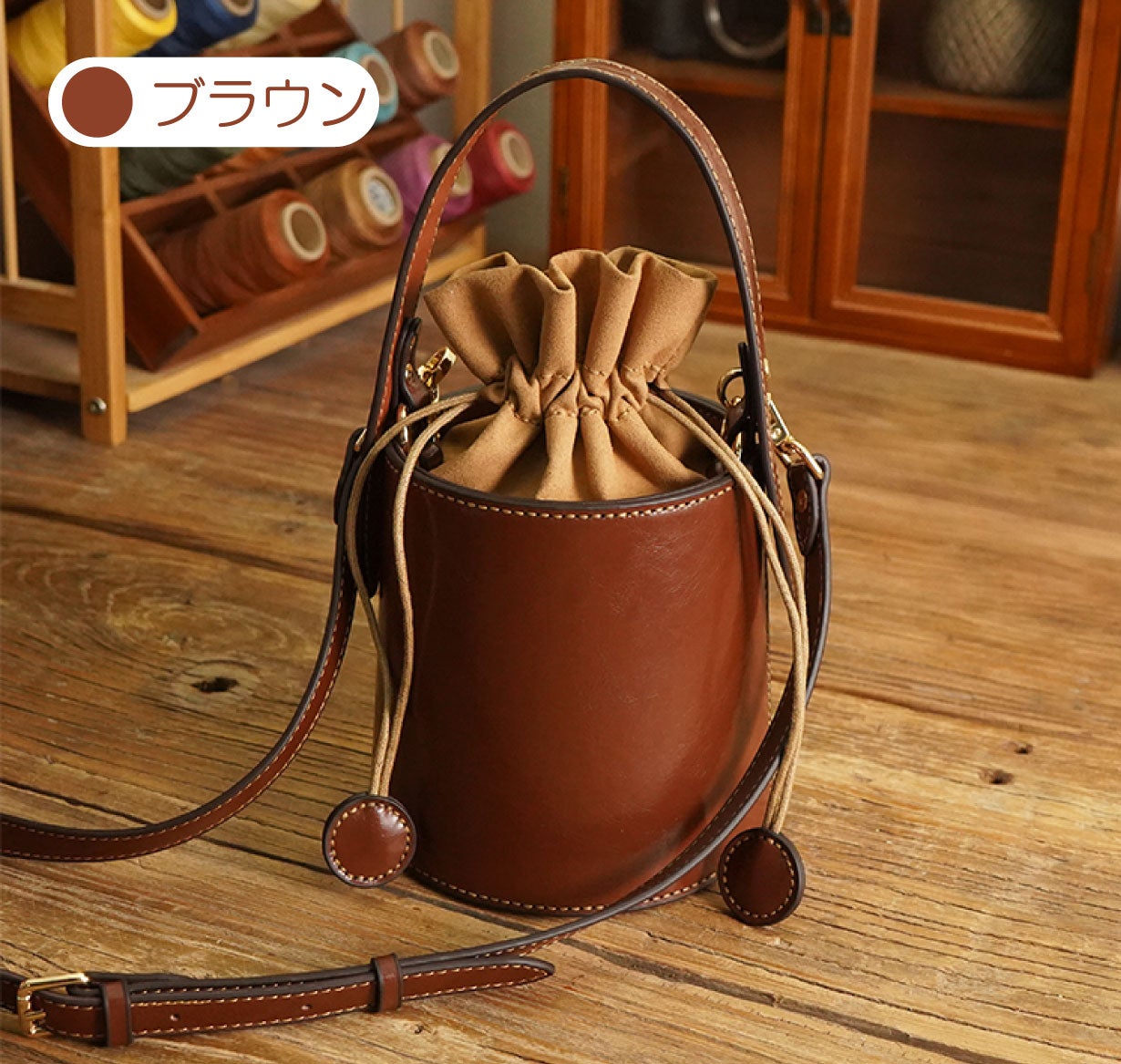 第三弾！新たなデザイン！】本革で作る！職人気分が味わえるバケツ