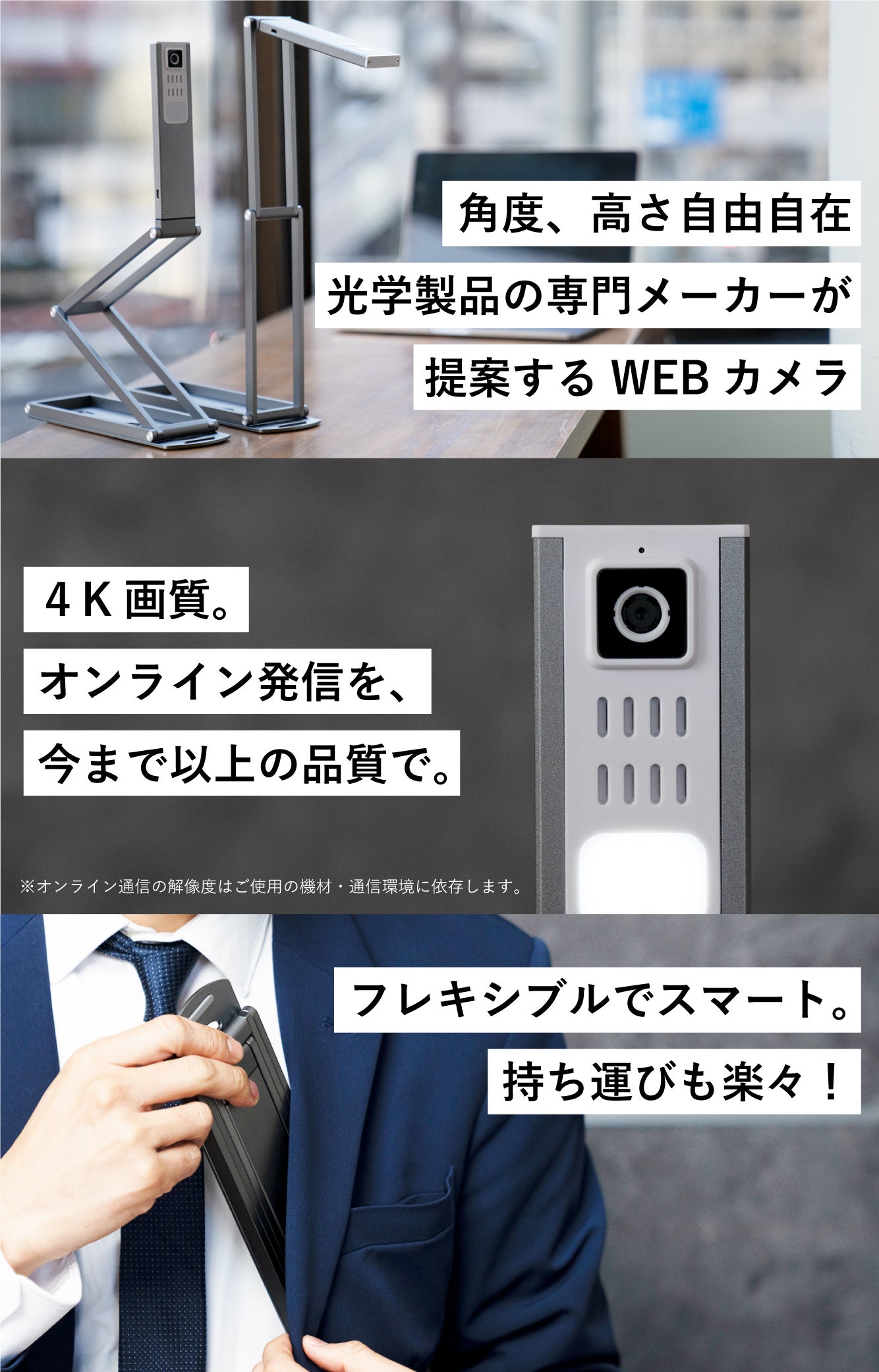 未使用未開封PC用マルチアングル 4K WEBカメラ・Kenko KZ-DC4K