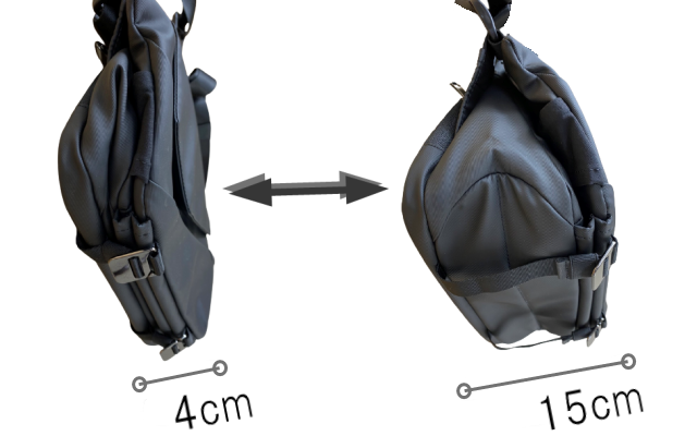 拡張できるスリングバッグ SEKKEI 拡張できるスリングバッグ SEKKEI S-sling 更にコンパクトに