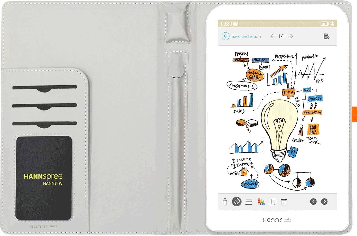 その他 hannsnote アイデア創出、思考の整理に特化 [カラー表示デジタルノート