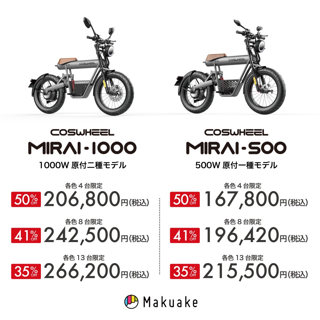 Makuake｜街乗りも、冒険も。近未来型3WAY電動バイク「COSWHEEL MIRAI