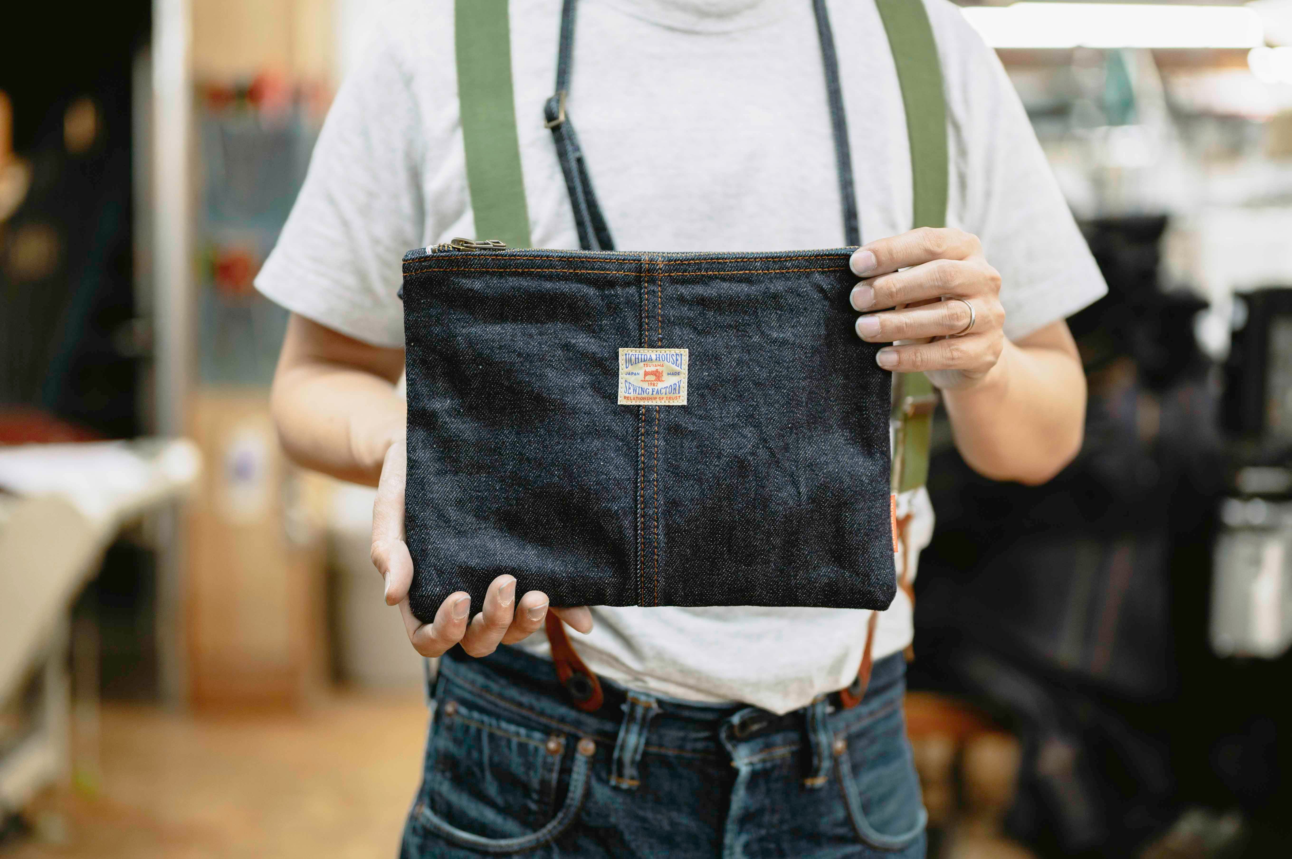 内田縫製 UCHIDA HOUSEI DENIM デニム ＆キーケース 豪雨災害で途絶えた幻のデニム生地『レインボー』を復活させたい