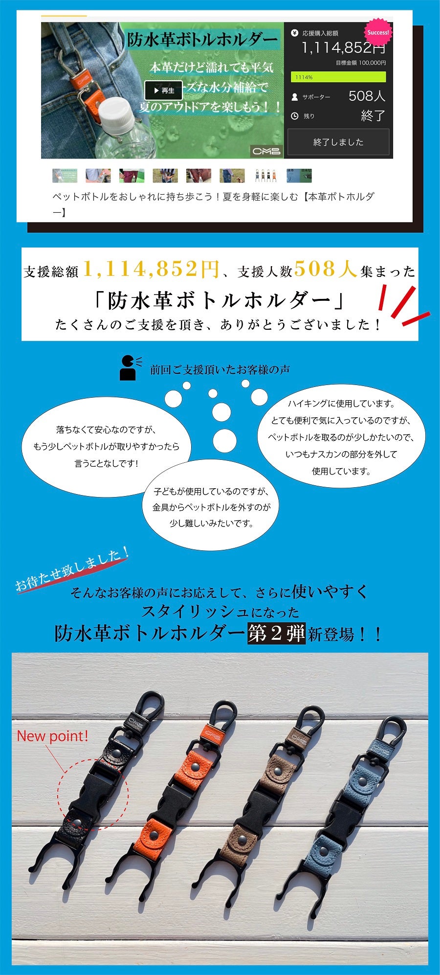 本革だけど濡れても平気！夏を身軽に楽しむ【本革防水ボトルホルダー