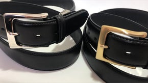 栃木レザーオールジャパン皮革ベルト＆本金銀のプレイトバックル。